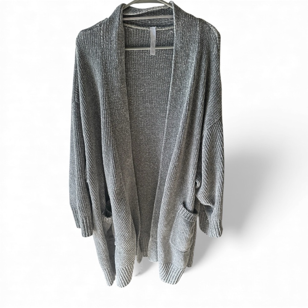 Lane Bryant Cacique Oversized Silver Chenile Women's Lounge Cardigan 26/28 SALE!